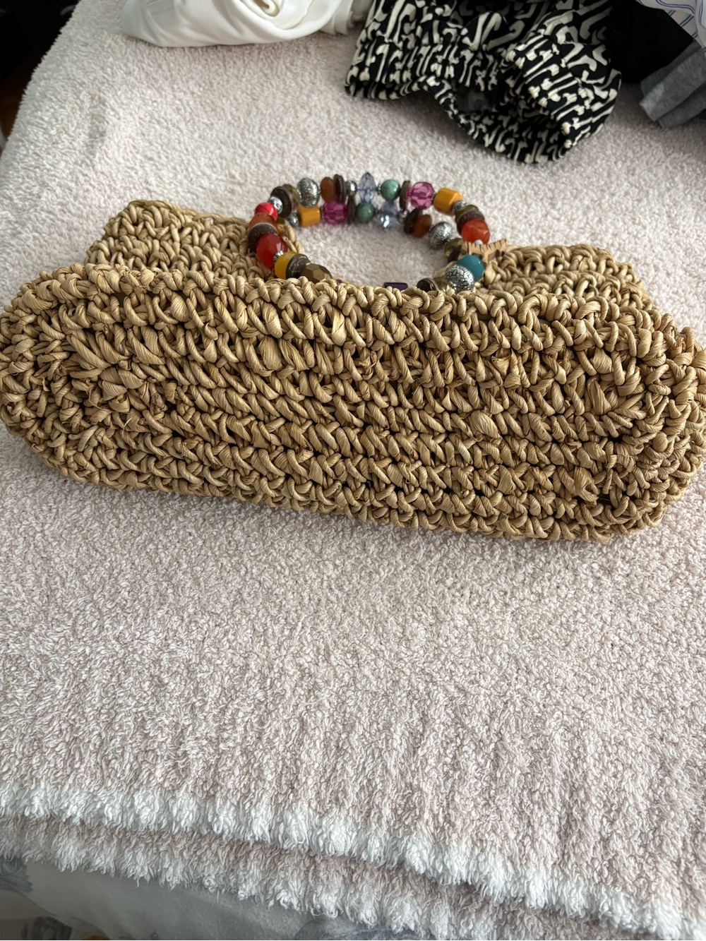 Beaded Straw Bag - Picture 3 of 4